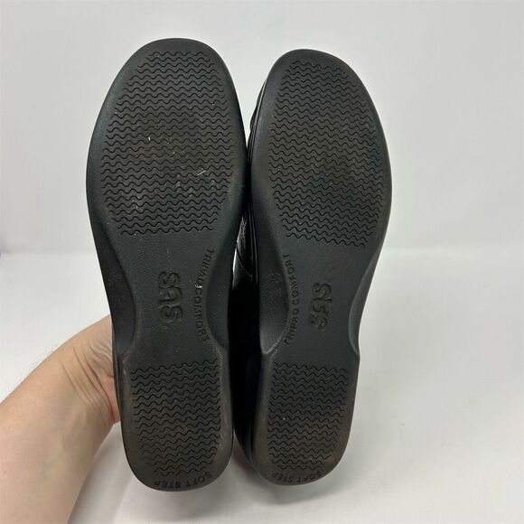 SAS Women's Twin Slip-On Loafers Black Leather Casual Comfort Size 9 Narrow - Picture 9 of 15